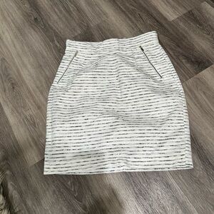 H&M Black and White Striped Pencil Skirt
